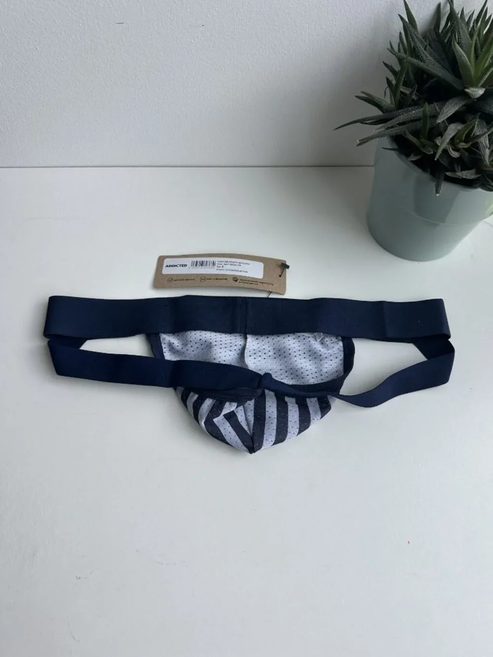 Addicted - Sailor Mesh Jockstrap - Navy / White (L)